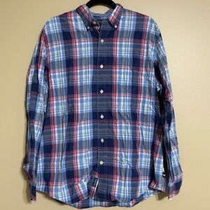 Crown & Ivy Classic Fit Button Down blue red size medium